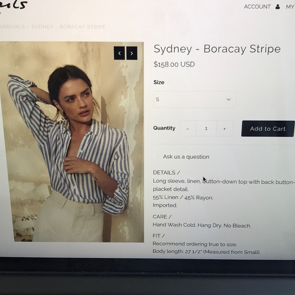 Rails sydney boracay stripe shirt
